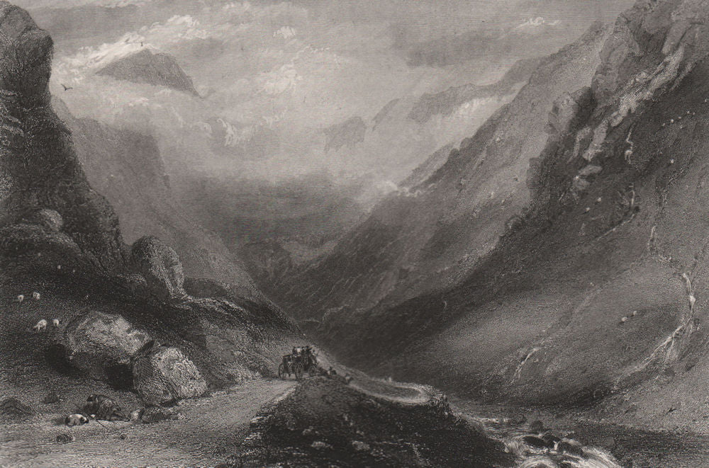 Vale of Glen Croe, Argyllshire. Scotland. CAMPION c1840 old antique print